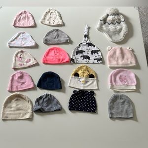 17 hats newborn to 12-24 months